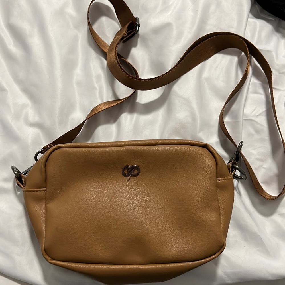 Calia tan leather cross body / belt bag